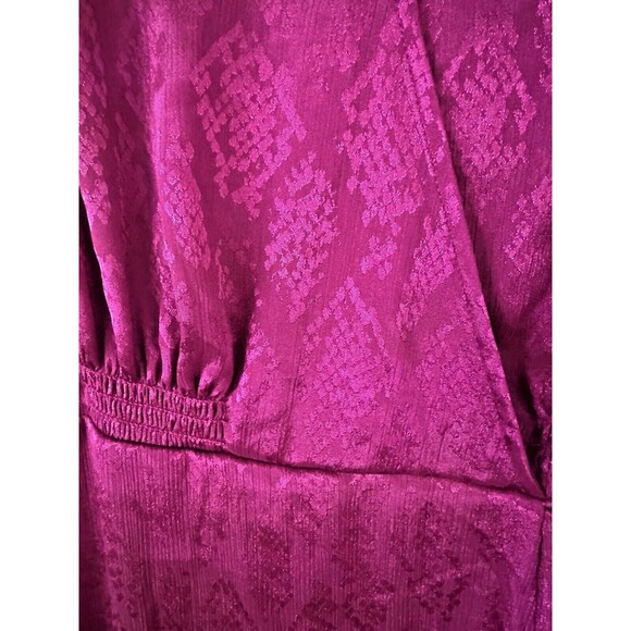 Michael Kors Women's Snake Print Jacquard Faux Wrap Mini Dress Deep Fuchsia L - Picture 5 of 12